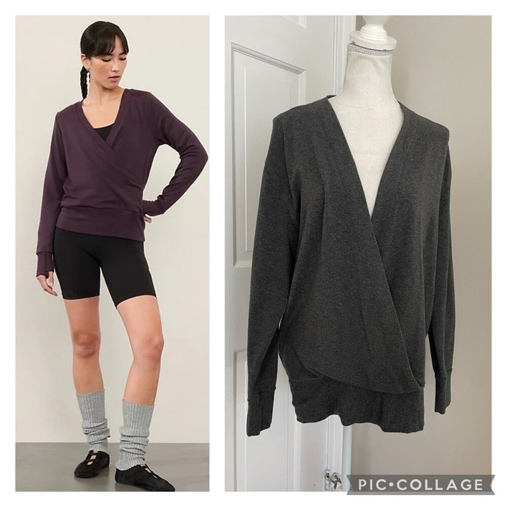 Athleta Recharge Faux Wrap Sweatshirt